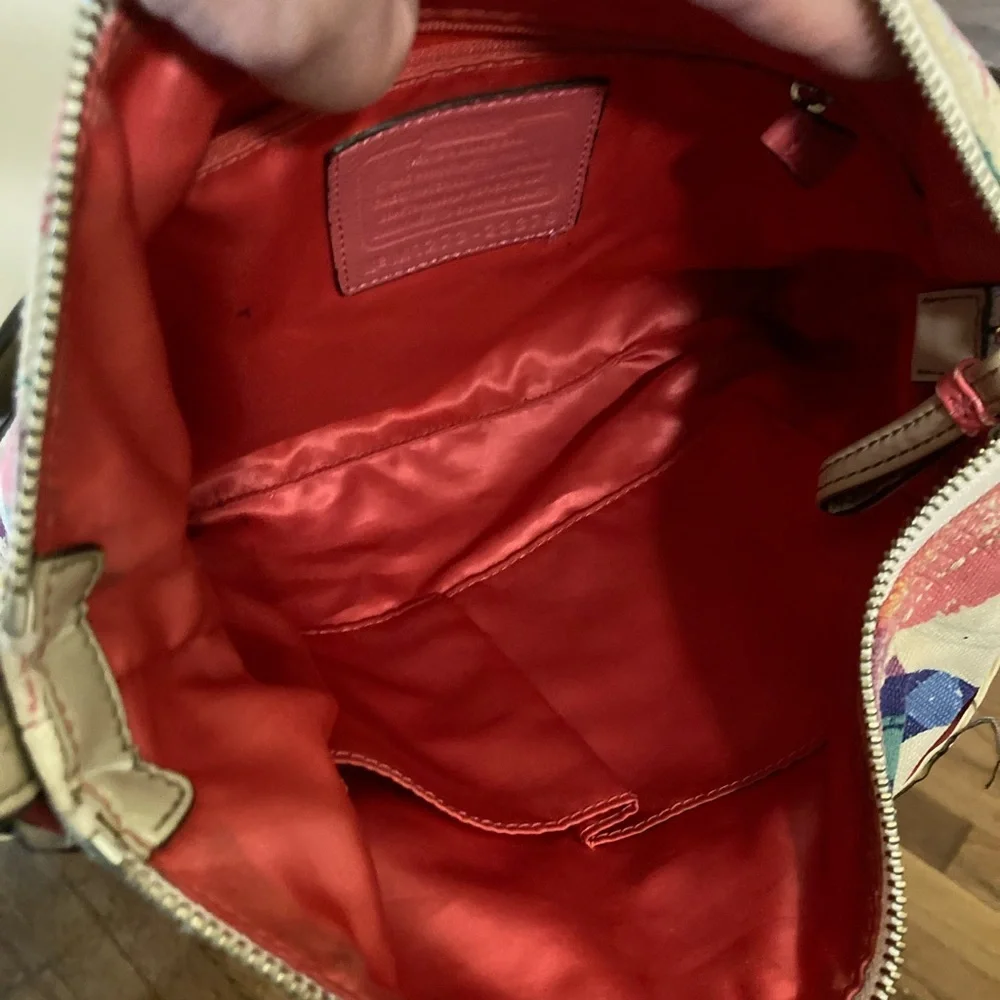 Coach signature Poppy Hippie Multicolored Tote SHOULDERBAG satchel 23376 VNTG